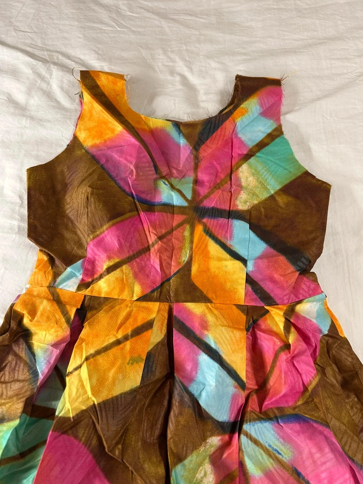 Handmade multicolored vintage patterned dress – photo 6